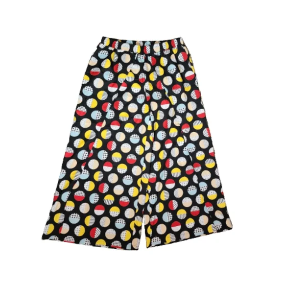 Pants Wide Leg Wrap Hem Geo Print Multicolor Red Multi Plus Size 1X - Picture 4 of 14